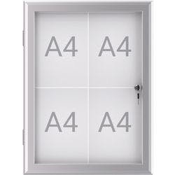 Maul MAULexcite Abschließbarer Schaukasten Magnetisch 4 x A4 Zum Hängen Abschließbar Außen 52,2 (B) x 2,8 (H) cm Silber Produktbild