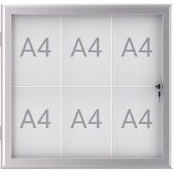 Maul MAULexcite Abschließbarer Schaukasten Magnetisch 6 x A4 Zum Hängen Abschließbar Außen 73,9 (B) x 2,8 (H) cm Silber Produktbild