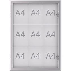 Maul MAULexcite Abschließbarer Schaukasten Magnetisch 9 x A4 Zum Hängen Abschließbar Außen 73,9 (B) x 2,8 (H) cm Silber Produktbild
