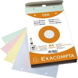 Exacompta Karteikarten 10658E DIN A5 Farbig Sortiert 15 x 21,2 x 2,5 cm 10 Stück Produktbild