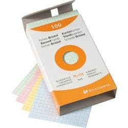 Exacompta Karteikarten 13271E DIN Farbig Sortiert 7,9 x 12,9 x 2,5 cm 10 Stück Produktbild