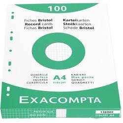 Exacompta Karteikarten 13606E DIN A4 Weiß 21,3 x 30 x 2,5 cm 10 Stück Produktbild