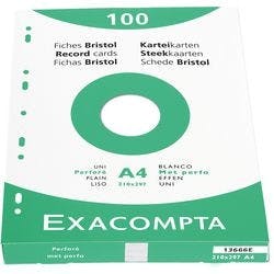 Exacompta Karteikarten 13666E DIN A4 Weiß 21,3 x 30 x 2,5 cm 10 Stück Produktbild