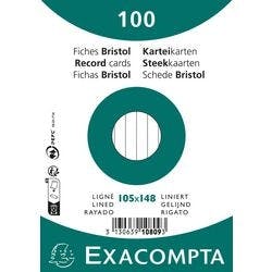 Exacompta Karteikarten 10809SE DIN A6 Weiß 14,8 x 10,5 x 2 cm 20 Stück Produktbild