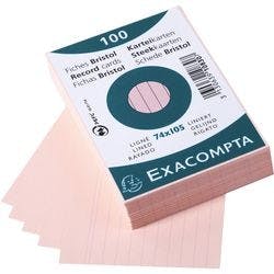 Exacompta Karteikarten 10830SE DIN A7 Rosa 7,4 x 10,5 x 2,3 cm 40 Stück Produktbild
