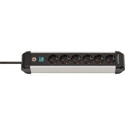 brennenstuhl Premium-Alu-Line Steckdosenleiste mit Schalter 1391030600 6-fach 3 m Schwarz, Silber Produktbild