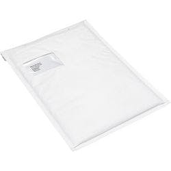 RAJA Luftpolster-Luftpolster-Versandtaschen Kraftpapier, PE (Polyethylen) Folie Weiß Mit Fenster 225 (B) x 340 (H) mm Verschlusslasche 78 g/m² 100 Stück Produktbild