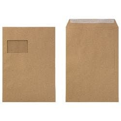 Viking C4 Abziehstreifen Briefumschläge Braun 229 (B) x 324 (H) mm Mit Fenster 120 g/m² 250 Stück Produktbild