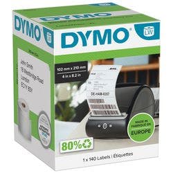 DYMO LabelWriter Adressetiketten Authentisch 2166659 2166659 Selbstklebend Schwarz auf Weiß 102 x 210 mm 1 Rollen à 140 Blatt Produktbild