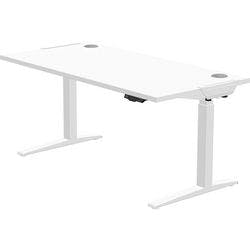 Fellowes Levado Elektrisch Höhenverstellbar Höhenverstellbarer Schreibtisch Weiß T-Fuß 1.829 (B) x 698 (T) x 1.257 (H) mm MDF (Mitteldichte Faserplatte), PVC (Polyvinylchlorid), Stahl Produktbild