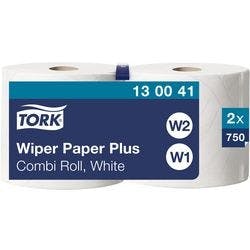 Tork Wischtuchrolle W1, W2 2-lagig Gerollt Weiß 2 Rollen à 750 Blatt Produktbild Print Hauptbild L
