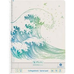 herlitz GREENline Notizbuch DIN A4 Kariert Spiralbindung Seitlich gebunden Pappe Hardback Grün Perforiert 140 Seiten Produktbild