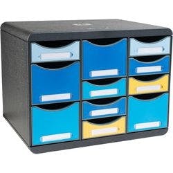 Exacompta Schubladenboxen Multi PS (Polystyrol) 11 Schubladen Mehrfarbig Produktbild