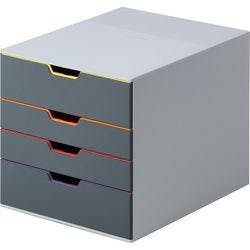 DURABLE VARICOLOR Schubladenbox Kunststoff Grau 28 x 35,6 x 29,2 cm Produktbild Print Hauptbild L