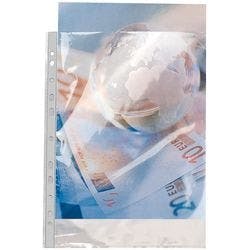 Exacompta Klarsichthüllen DIN A4 Glatt Transparent 90 Mikron PP (Polypropylen) Öffnung oben 5920E 50 Stück Produktbild