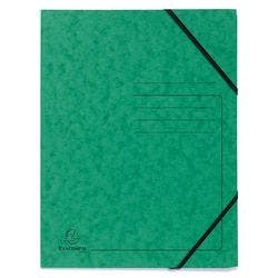 Eckspannmappe Exacompta 555413E Pressspankarton meliert 24 (B) x 0,3 (T) x 32 (H) cm Grün 25 Stück Produktbild