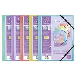 Exacompta Kréacover Pastel Dreiflügelmappe 55279E PP (Polypropylen) Gummiband 24 (B) x 0,2 (T) x 32 (H) cm Farbig sortiert 25 Stück Produktbild