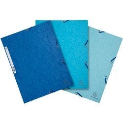 Exacompta Dreiflügelmappe 55572E Farbig sortiert Blau Pressspankarton meliert Océan 51 Stück Produktbild