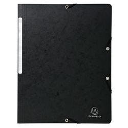 Eckspannmappe Exacompta 55411E Pressspankarton meliert 24 (B) x 0,3 (T) x 32 (H) cm Schwarz 50 Stück Produktbild
