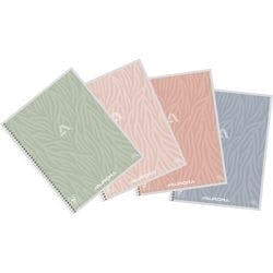 AURORA Writing 80g Notizbuch DIN A5 Liniert Spirale Seitlich gebunden Papier Softcover Farbig sortiert Nicht perforiert 120 Seiten Produktbild