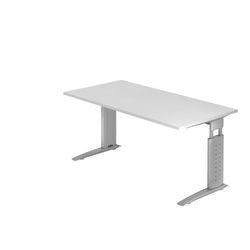 Hammerbacher Höhenverstellbar Schreibtisch Holz, Metall Silber C-Fuß 1.600 x 800 x 680 mm Produktbild