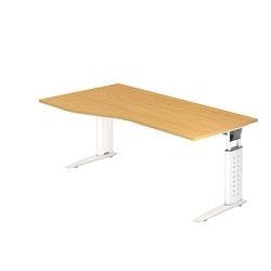 Hammerbacher Höhenverstellbar Schreibtisch Buche Holz, Metall Weiß C-Fuß 1.800 x 800 x 680 mm Produktbild