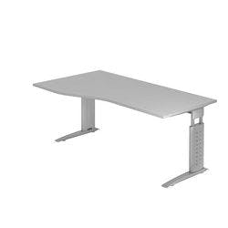 Hammerbacher VUS18/5/SDEAUFB Höhenverstellbarer Schreibtisch Holz, Metall Silber C-Fuß 1.800 x 800 x 680 mm Mit Aufbau Produktbild