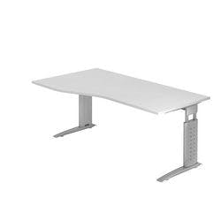 Hammerbacher VUS18/W/SDEAUFB Höhenverstellbarer Schreibtisch Holz, Metall Silber C-Fuß 1.800 x 800 x 680 mm Mit Aufbau Produktbild
