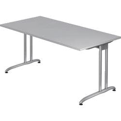 Hammerbacher Nicht Höhenverstellbarer Schreibtisch Melamin Silberner T-Fuß 1.600 x 800 x 720 mm Mit Aufbau Produktbild