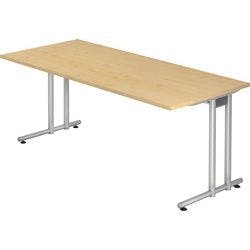 Hammerbacher Nicht Höhenverstellbarer Eckschreibtisch Ahorn Melamin Silberner T-Fuß 1.800 x 1.000 x 800 mm Mit Aufbau Produktbild