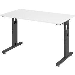 Hammerbacher Höhenverstellbarer Gerader Schreibtisch Melamin Schwarz C-Fuß 1.200 x 672 x 685 mm Mit Aufbau Produktbild