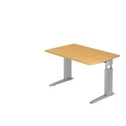 Hammerbacher Höhenverstellbarer Schreibtisch Buche Holz, Metall Silber C-Fuß 1.200 x 800 x 680 mm Mit Aufbau Produktbild
