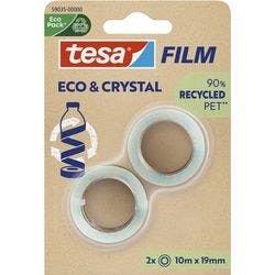 tesa Klebeband tesafilm Eco & Crystal Transparent 19 mm (B) x 10 m (L) PET (Polyethylenterephthalat) 2 Rollen Produktbild