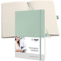 Sigel Conceptum Notizbuch DIN A4 Kariert Seitlich gebunden Kunststoff Softcover Mint Grün Perforiert 194 Seiten Produktbild