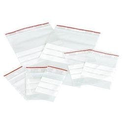 Wiederverschlussbeutel Beschriftungsstreifen Transparent 8 x 12 cm 100 Stück Produktbild