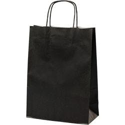 Papiertüte Gewundener Griff 240 x 110 x 330 mm 8,7 L Schwarz 200 Stück Produktbild