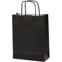 Papiertüte Gewundener Griff 180 x 80 x 240 mm 3,5 L Schwarz 300 Stück Produktbild
