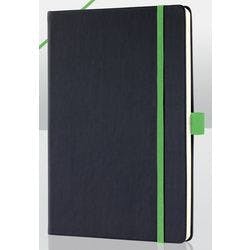 Sigel Conceptum Notizbuch DIN A5 Liniert Seitlich gebunden Kunststoff Hardback Schwarz, Grün Gelocht  97 Seiten Produktbild