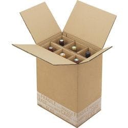 RAJA Flaschenversandkarton Pappkarton 220 (B) mm Braun 10 Stück Produktbild
