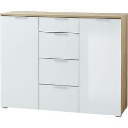GERMANIA 3982-242 GW-TELDE Sideboard Melamin 1.340 x 400 x 1.050 mm Eiche Beige, Weiß Produktbild