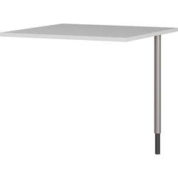 GERMANIA GW-Profi 2.0 Quadratisch Höhenverstellbar Sitz-Stehschreibtisch Hellgrau, Silber Melaminharzbeschichtete Spanplatte 800 x 800 mm Produktbild