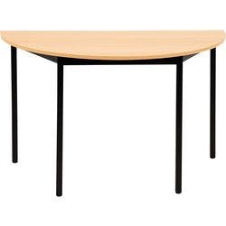 Sodematub Halbkreisförmig Konferenztisch Hellbraun, Schwarz Eisen Schwarz 1.200 x 600 x 740 mm Produktbild