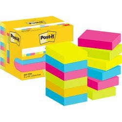 Post-it Sticky Haftnotizen 653-TFEN 38 x 51 mm 100 Blatt pro Block Blau, Gelb, Grün, Rosa 12 Stück Produktbild
