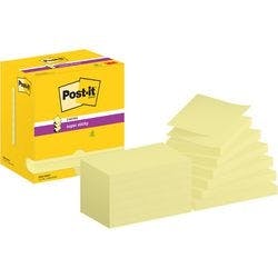 Post-it Super Sticky Z-Notes Haftnotizen R350-12SSCY 76 x 127 mm 90 Blatt pro Block Gelb 12 Stück Produktbild