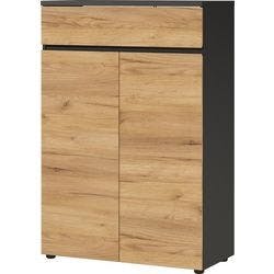 GERMANIA Melamin Schrank 1 Schub Nein 800 x 400 x 1.200 mm Dunkelgrau, Hellbraun Produktbild
