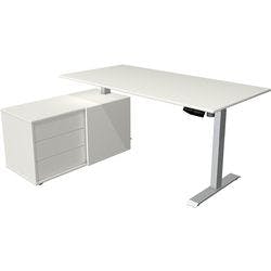 Kerkmann Move 1 Elektrisch Höhenverstellbar Sitz-Stehschreibtisch Rechteckig Weiß T-Fuß 3 Schübe 1.650 (B) x 1.350 (T) x 1.230 (H) mm Melamin, Stahl Produktbild