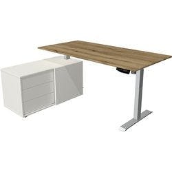 Kerkmann Move 1 Elektrisch Höhenverstellbar Sitz-Stehschreibtisch Rechteckig T-Fuß 3 Schübe 1.650 (B) x 1.350 (T) x 1.230 (H) mm Melamin, Stahl Produktbild