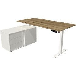 Kerkmann Move 1 Elektrisch Höhenverstellbar Sitz-Stehschreibtisch Rechteckig T-Fuß 3 Schübe 1.650 (B) x 1.350 (T) x 1.230 (H) mm Melamin, Stahl Produktbild