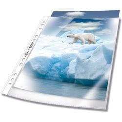DURABLE Premium Prospekthüllen DIN A4 Genarbt Transparent 80 Mikron PP (Polypropylen) Oben 11 Löcher 2682 50 Stück Produktbild