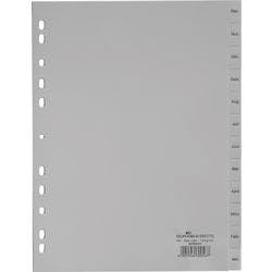 DURABLE Index-Haftstreifen Dez. - Jan. DIN A4 Grau 12-teilig Polypropylen 11 Löcher 6507 Produktbild